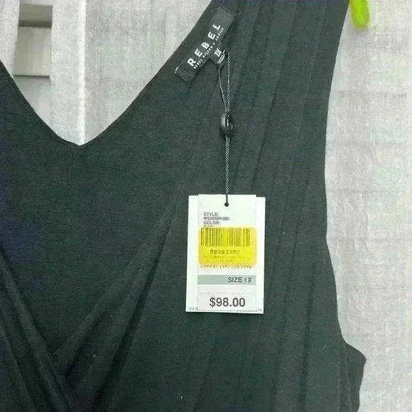 NWT RebelWilsonXAngels black knit wrap dress Size 1X Item# 6M - Picture 3 of 11